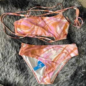 CUPSHE Pink and Rusty Orange Bikini